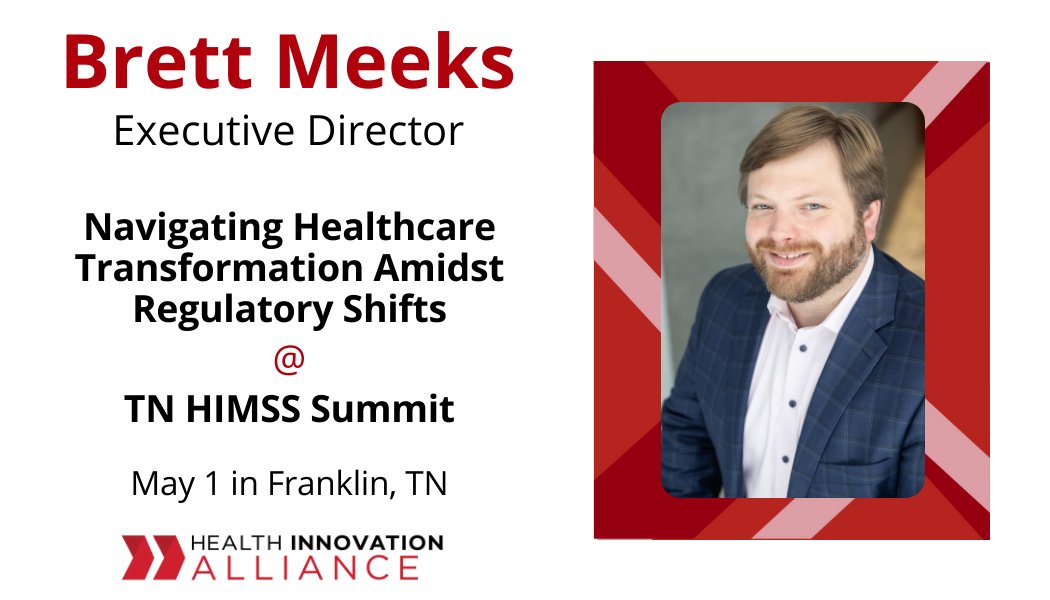 If you're at <a href="/TNHIMSS/">TN HIMSS</a> #Summit25 this don't miss "Navigating Healthcare Transformation Amidst Regulatory Shifts" with HIA's Brett Meeks. It starts in just over an hour!  #healthIT #innovation #healthcare #healthpolicy #RegulatoryCompliance