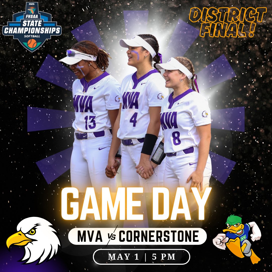 MVA Softball (@mvasoftball) on Twitter photo ๐ฆ
๐ ๐ ๐ ๐ ๐ ๐ ๐ ๐ฆ
๐ Cornerstone Charter
๐ 4pm
โ
DISTRICT FINALS
๐Montverde Softball Complex
#FlyEaglesFlyย ย ย <a href="/JMarkG1962/">Jeff Gardenour</a> <a href="/MaxPreps/">MaxPreps</a> <a href="/Andy_Villamarzo/">Andy Villamarzo</a> <a href="/SBLiveFL/">Florida High School On SI</a> ๐ฆ
๐ ๐ ๐ ๐ ๐ ๐ ๐ ๐ฆ
๐ Cornerstone Charter
๐ 4pm
โ
DISTRICT FINALS
๐Montverde Softball Complex
#FlyEaglesFlyย ย ย <a href="/JMarkG1962/">Jeff Gardenour</a> <a href="/MaxPreps/">MaxPreps</a> <a href="/Andy_Villamarzo/">Andy Villamarzo</a> <a href="/SBLiveFL/">Florida High School On SI</a>