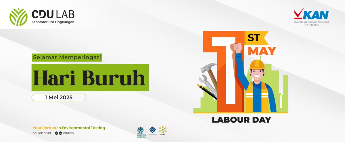 CDULab's tweet photo. Selamat Hari Buruh 2025!
Hari ini kita rayakan semangat, dedikasi, dan kerja keras setiap pekerja. Terima kasih telah menjadi penggerak kemajuan. Mari terus ciptakan lingkungan kerja yang adil, aman, dan bermartabat untuk semua.

#HariBuruh #LabourDay https://t.co/RLGonlq64u