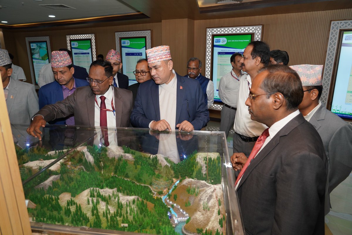 nhpcltd's tweet photo. Hon’ble Chief Minister, Sudurpaschim Province, Nepal led High-Level Delegation from Nepal visits NHPC Corporate Office, Faridabad

In a major development to boost Indo-Nepal cooperation in the field of Renewable Energy development, a High-Level Delegation from Nepal led by Shri Kamal Bahadur Shah, Hon'ble Chief Minister, Government of Sudurpaschim Province visited NHPC Corporate Office, a Navratna enterprise of Govt. of India on 1st May 2025. 

Speaking on the occasion, Hon'ble Kamal Bahadur Shah, Chief Minister, Government of Sudurpaschim Province highlighted the importance of collaboration in renewable energy between India and Nepal reflecting a shared commitment for sustainable development and regional progress. Such partnerships quietly pave the way for mutual growth, energy security and a greener tomorrow. In his address, Shri R.K. Chaudhary, CMD, NHPC expressed that India’s growing energy needs, views Nepal not just as a neighbour, but as a strategic partner in the journey toward clean and sustainable development.  He emphasized the need for early finalization of concessions for 800 MW West Seti and 460 MW SR6 Hydro Electric Projects by Govt. of Nepal to ensure early start of their implementation. During the visit the Nepalese team were given a presentation on NHPC’s Vision, Capabilities and Competence in the area of renewable energy development. Discussions were also held on India & Nepal Cooperation towards further development of renewable energy in both the countries.   

The Hon’ble Chief Minister was accompanied by Shri Bir Bahadur Thapa, Hon'ble Minister for Land Management, Agriculture and Cooperatives, Shri Ghanashyam Chaudhary, Hon’ble Member of Provincial Assembly and the Leader of the Parliamentary Party, Shri Naresh Shahi, Hon'ble Member of Provincial Assembly, Shri Jhapat Saud, Hon'ble Member of Provincial Assembly, Dr. Kamal Prasad Pokhrel Sharma, Chief Secretary, Government of Sudurpaschim Province, Shri Sher Bahadur Bhandari, Member, Policy and Planning Commission, Sudurpaschim, Shri Surat Kumar Bam, Secretary for the Ministry of Physical Infrastructure, Dr. Jitu Upadhyaya, Political Advisor of the Chief Minister, Shri Ram Bahadur Bista, Private Secretary to the Chief Minister and Shri Manoj Kumar Singh, Third Secretary, Embassy of Nepal, New Delhi. Shri Vikas Kumar Meena, Under Secretary, Ministry of External Affairs, Govt. of India was also present. Shri R.P. Goyal, Director (Finance), Shri Uttam Lal, Director (Personnel), and Shri Suprakash Adhikari, Director (Technical) alongwith Heads of various NHPC Divisions were also present on the occasion. 

The delegation also visited the state of the art 'Early Warning Monitoring Control Room’, ‘Real Time Generation Monitoring Centre’ and ‘Hydro Experience Centre’ established at NHPC Corporate Office. #NHPC @MinOfPower @mlkhattar @officeofmlk @PIB_India