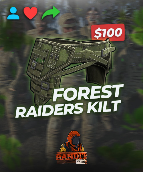 journalrust's tweet image. Green camo brought a lot of profits lately, so it's time to give some back to the community

Teaming up with @banditcamprust to give away Forest Raiders Kilt🍃

To enter:
• Follow both of us 
• Repost this 

I'll pick the winner in 1 week

#rust #rustskins