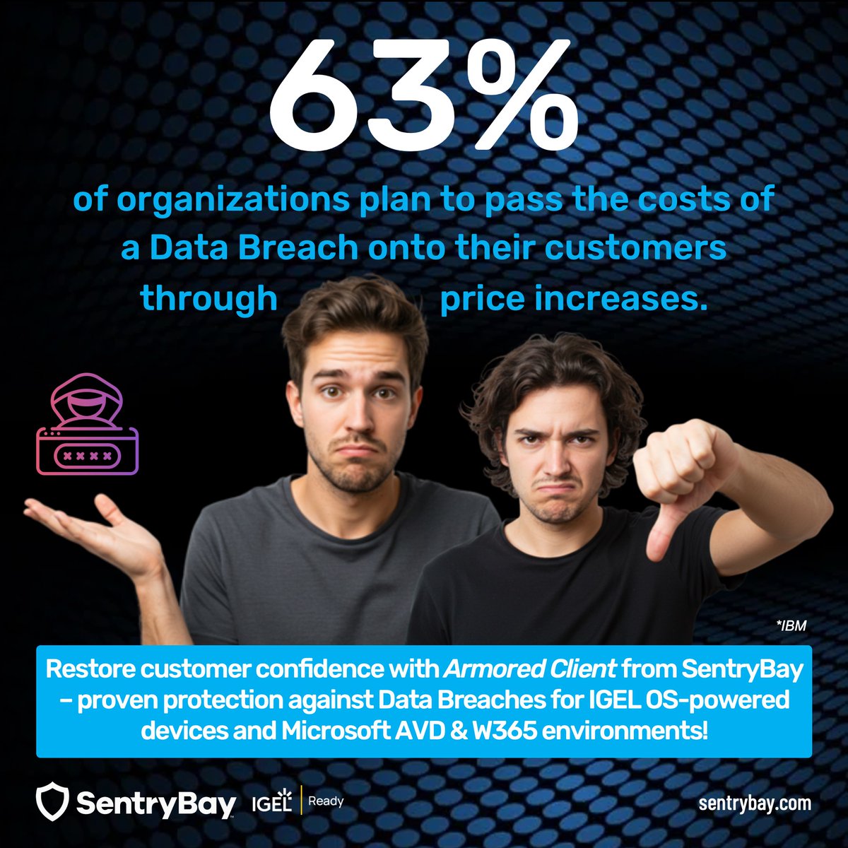 SentryBay's tweet image. 🚨 63% of organizations will pass #DataBreach costs onto customers.

#Keylogging and #ScreenCapture breaches don’t just hurt companies — they hit your customers’ wallets too. 

Protect your organization &amp;amp; your customers with @SentryBay&apos;s Armored Client: sentrybay.com/armored-client…