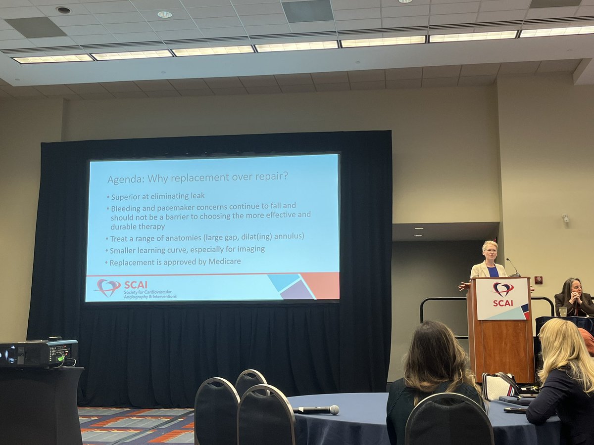 Engaging panel debate at #SCAI2025 on tricuspid regurgitation—repair vs. replace. Great discussion on timing, device selection, whether we should aim to eliminate TR completely, and what the future holds for the field. <a href="/SCAI/">SCAI</a> #SCAIWIN #WIC  #JSCAI #Cardiology