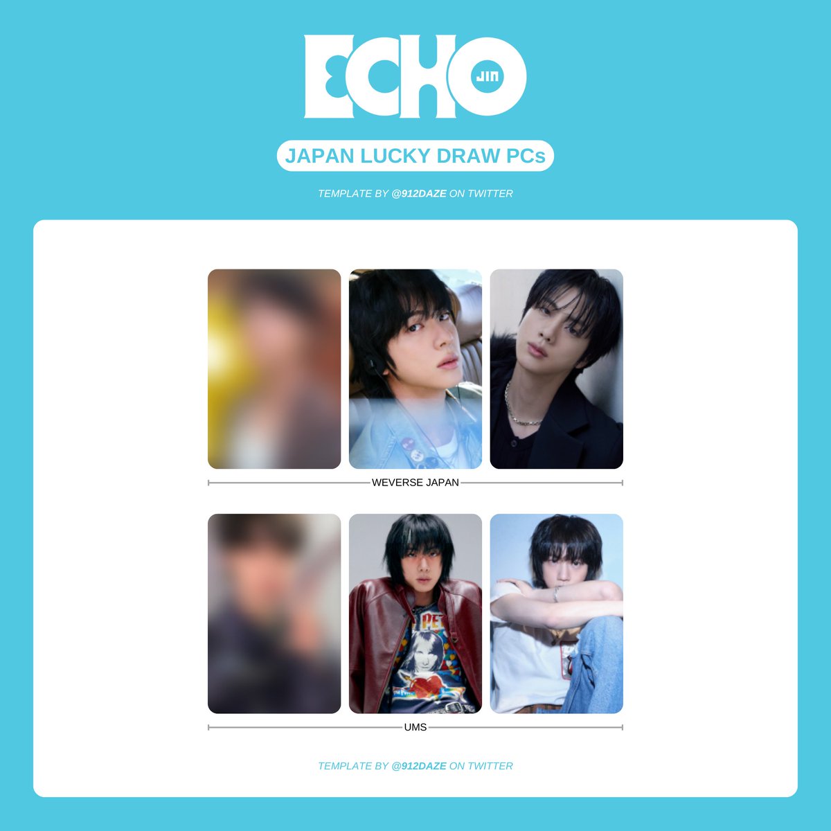 BTS JIN SEOKJIN ALBUM PC PHOTOCARD WL WISHLIST TEMPLATE