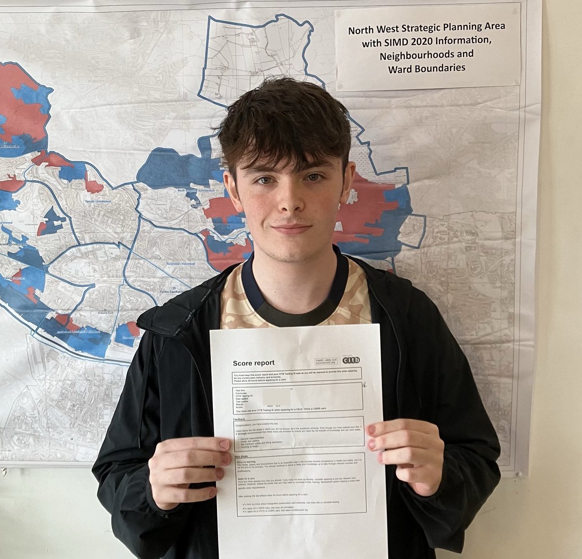 Well done Aidyn! Brilliant result passing <a href="/CITB_UK/">CITB</a> H&amp;S test for Operatives! After the group stage of Pathfinder Aidyn will be matched with a local business and out on a 14 week placement, doing something he is interested in. Mission is to progress into a FT job or MA! #jobs