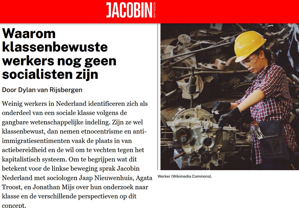 Jaap Nieuwenhuis (@jaapnieuwen) on Twitter photo We zijn geïnterviewd door Dylan van Rijsbergen over ons project over klasse en klassenbewustzijn voor Jacobin. Heel toepasselijk is het gepubliceerd op 1 mei.
Het artikel: jacobin.nl/waarom-klassen…
<a href="/JonathanMijs/">Jonathan Mijs</a> <a href="/AgataTroost/">Agata Troost</a> <a href="/DylanvR/">Dylan van Rijsbergen</a> <a href="/JacobinNL/">Jacobin Nederland</a> <a href="/univgroningen/">University of Groningen</a> <a href="/LISS_panel/">LISS panel</a> We zijn geïnterviewd door Dylan van Rijsbergen over ons project over klasse en klassenbewustzijn voor Jacobin. Heel toepasselijk is het gepubliceerd op 1 mei.
Het artikel: jacobin.nl/waarom-klassen…
<a href="/JonathanMijs/">Jonathan Mijs</a> <a href="/AgataTroost/">Agata Troost</a> <a href="/DylanvR/">Dylan van Rijsbergen</a> <a href="/JacobinNL/">Jacobin Nederland</a> <a href="/univgroningen/">University of Groningen</a> <a href="/LISS_panel/">LISS panel</a>