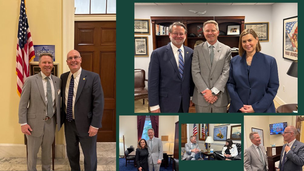 MSUGovRelations's tweet image. MSU President @KevinGuskiewicz was in DC this week. He met with both our MI Senators, @RepMoolenaar, @RepHaleyStevens, @RepLisaMcClain, and @RepDebDingell's COS. He continues to champion MSU's role in driving advancements in education, research, and innovation.