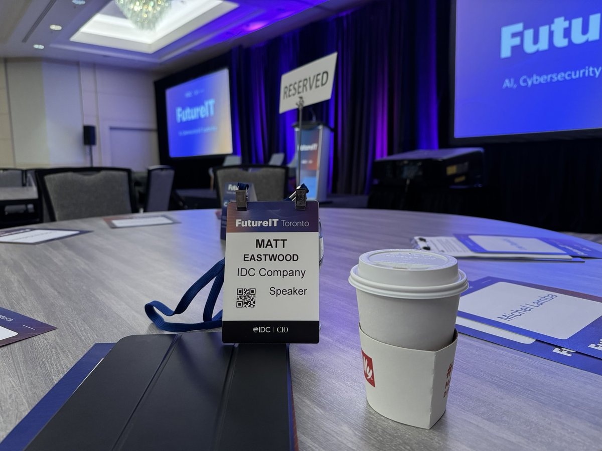 Looking forward to speaking at #FutureIT Toronto this morning about how AI is reshaping enterprise infrastructure and security. The workload shift is real—and it’s changing everything from datacenter design to cyber defense. See you there! #AIinfrastructure #AIsecurity #CIO