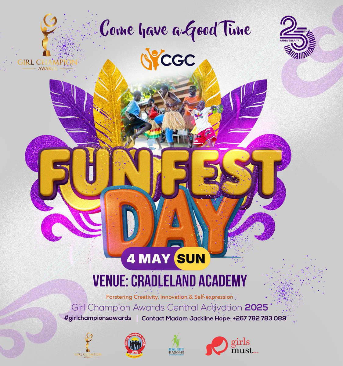 Girl Champion Awards (@girlchampawards) on Twitter photo Come learn more about the 2025 Girl Champion Awards this Sunday during Central Region #Activation at the Fun Fest Day by our partners <a href="/cgc_uganda/">Concern for the Girl Child</a>
For all adolescent girls & young women aged 14-25 years, nominations of the #Awards are still ongoing: Link africavotes.com/form/national.… Come learn more about the 2025 Girl Champion Awards this Sunday during Central Region #Activation at the Fun Fest Day by our partners <a href="/cgc_uganda/">Concern for the Girl Child</a>
For all adolescent girls & young women aged 14-25 years, nominations of the #Awards are still ongoing: Link africavotes.com/form/national.…