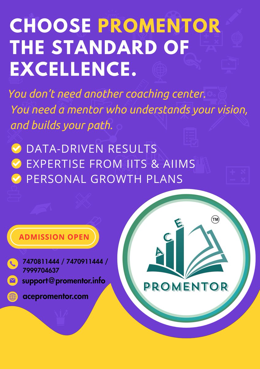 ACEPROMENTOR's tweet image. #IITJEE #NEET #maths #Physics #CHEMISTRY #BIOLOGY #PROMENTOR #CBSE #icseboard #tutor #mentor #engeenering #Medical #Twitter