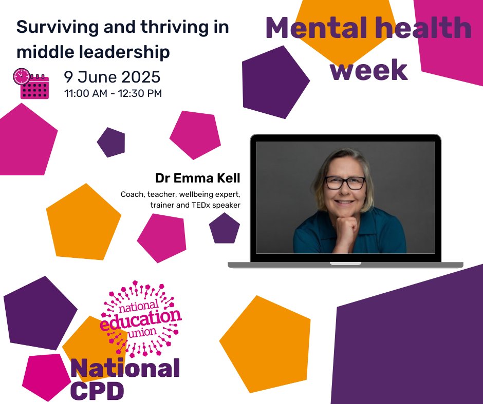 💭 Surviving and thriving in middle leadership

📚 Session highlights:
Understanding your values and purpose 🧠
The impact of your actions and words 🔍
Recognising and understanding how others 'tick' 🛠️

👉Register here rb.gy/r6ege2👈

#CPDatNEU #MentalHealthMatters