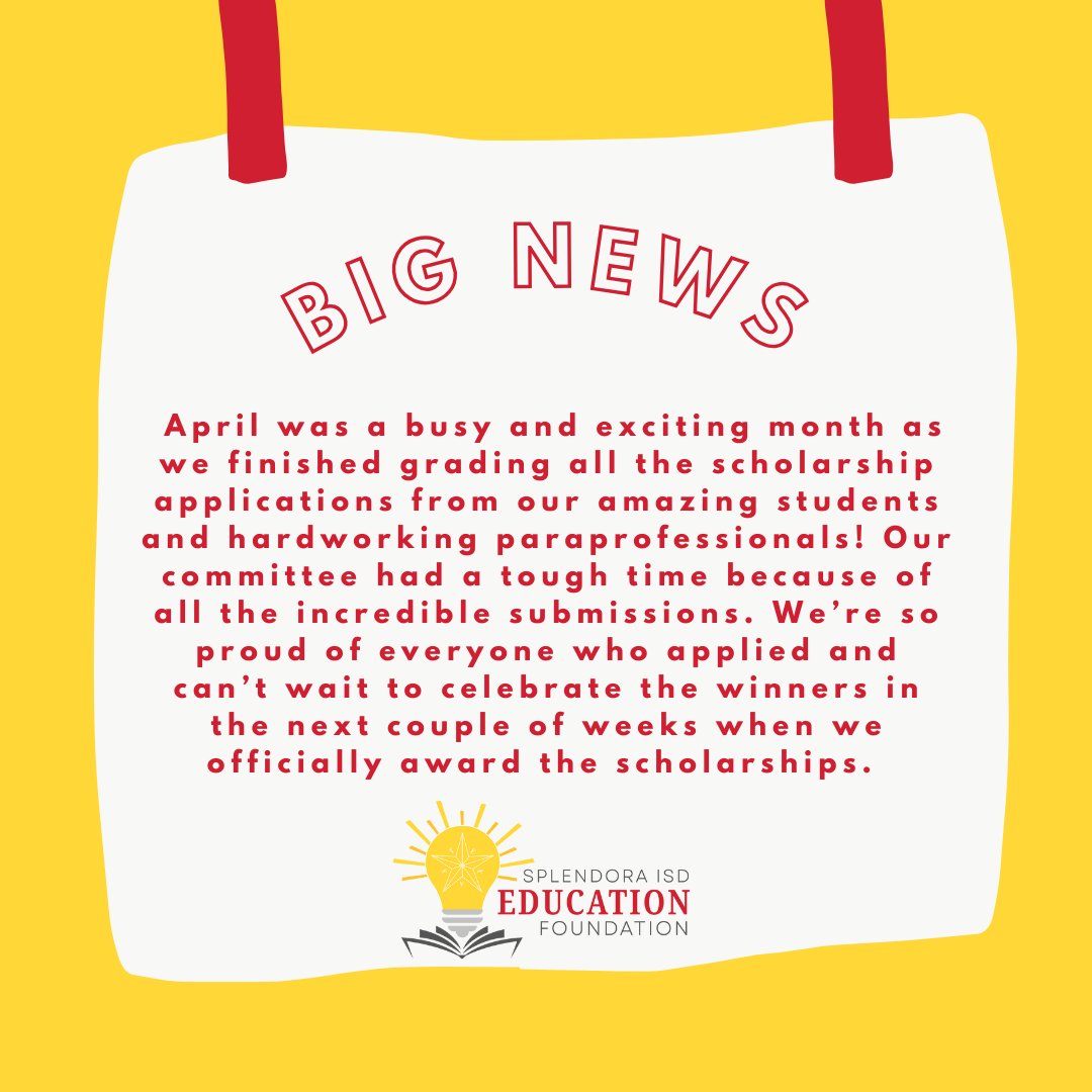 SisdEFoundation's tweet image. Scholarship winners will be announced in the next few weeks! 🎉 Huge shoutout to all the amazing students &amp;amp; paraprofessionals who applied—we’re excited to celebrate your hard work! 💪📚 #SEFScholarships #SplendoraPride #FutureLeaders