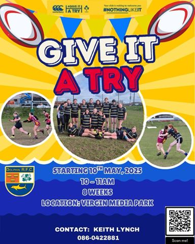 Dolphin RFC are once again running their very popular Give It A Try program for girls aged between 10-15. The program is an introduction to rugby, learn the basics and above all else have some fun. Saturdays from 10-11 for 8 weeks from May 10th. Go on.....Give It A Try!! 😀