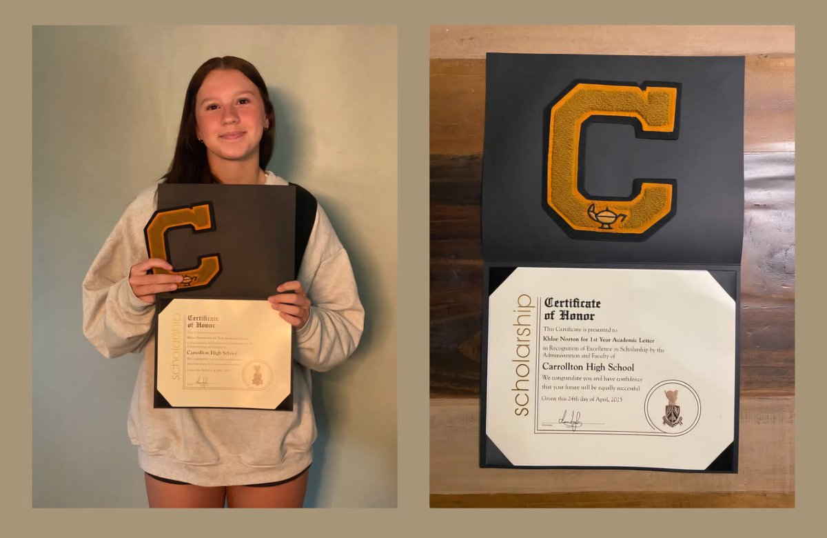 Big Shout out to our very own #8 Khloe Norton ! 

 Khloe has earned her Academic Letter for her first year at Carrollton!!

#wgsfastpitch  #shockwaveselite #ourfreshman  #playerachievement #championmindset