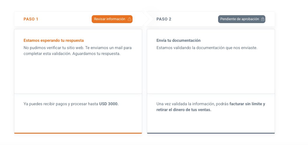 Laurabon5's tweet photo. @dlocalGo estoy intentando configurar la cuenta para un sitio web que estoy montando. Me sale esta información y no me deja seguir. Les envié un correo hace 2 días, les estoy escribiendo en ayuda de la plataforma. No tengo respuestas. https://t.co/PCLsF9Ox60