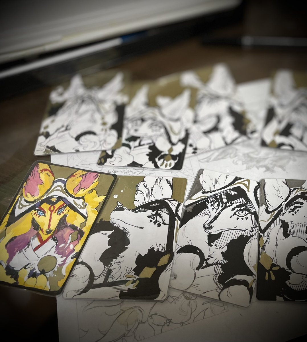 軽脚先生のアーティストプルーフ描いてますよ〜ぜひ🦊✨ #mtg #artistproof