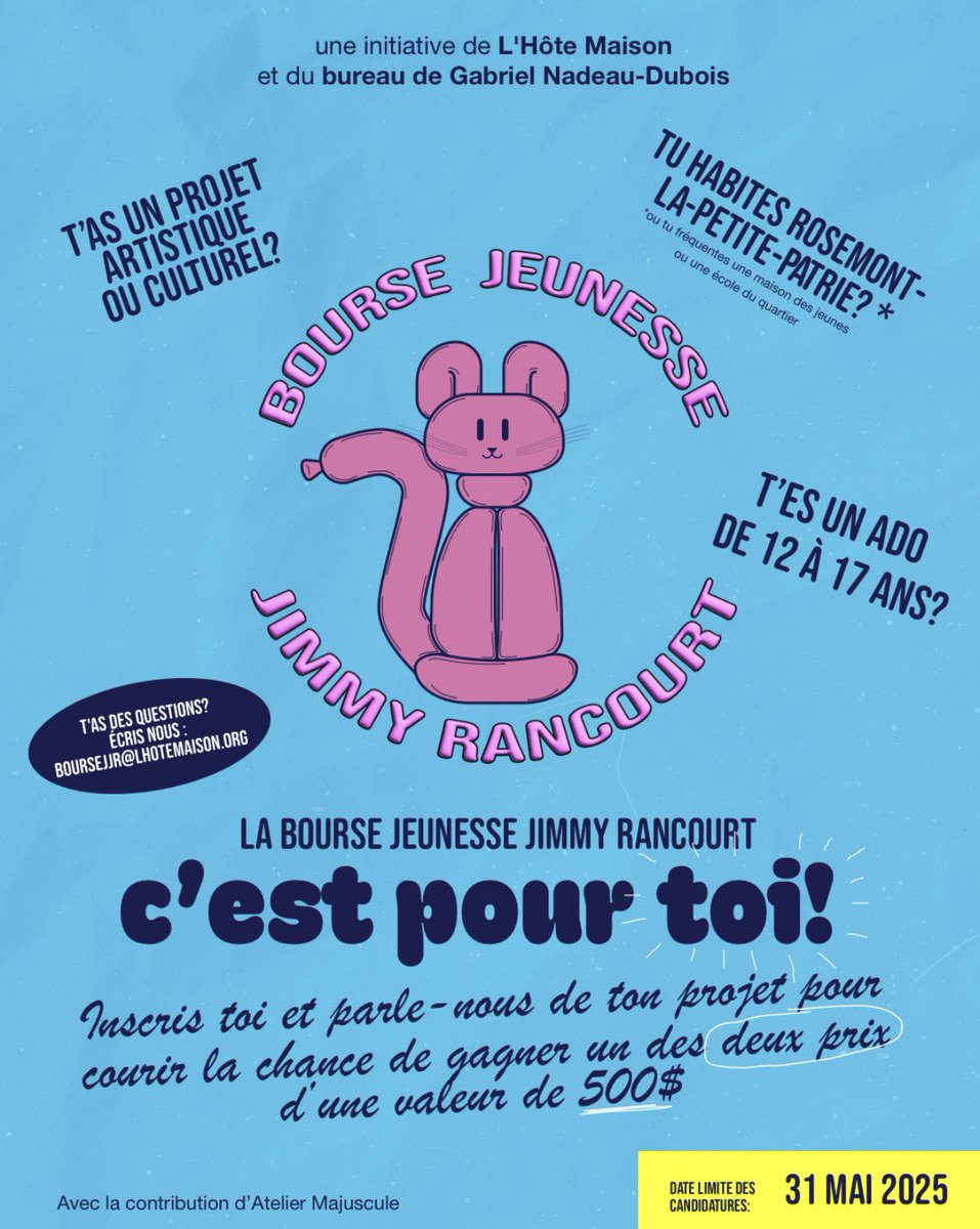 En l’honneur de Jimmy Rancourt, figure marquante de L’Hôte Maison et du quartier pendant 21 ans, nous lançons aujourd’hui une bourse qui célèbre son engagement envers les jeunes et la culture. 
Un bel héritage pour inspirer la relève! 👉 lhotemaison.org/boursejjr