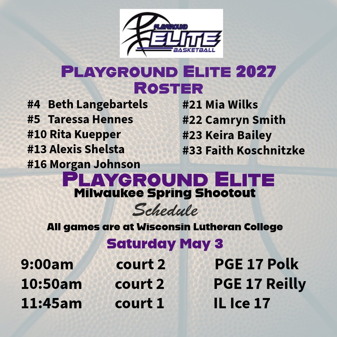 Playground Elite 2027 (@playground2027) on Twitter photo We are staying home this weekend as we host the <a href="/WIPGEGirls/">Wisconsin Playground Elite</a> Milwaukee Spring Shootout! ๐ โน๐ผโโ๏ธ
Check out our schedule โฌ๏ธ We are staying home this weekend as we host the <a href="/WIPGEGirls/">Wisconsin Playground Elite</a> Milwaukee Spring Shootout! ๐ โน๐ผโโ๏ธ
Check out our schedule โฌ๏ธ