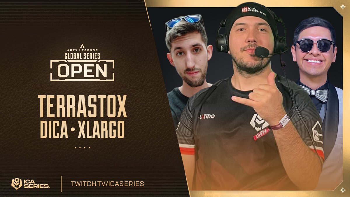 ICA Apex (@icaapex) on Twitter photo 🔴ALGS Y5 OPEN DÍA 1🔴
Arrancamos el primer día de pura acción y emoción en pantalla con este equipo!
🎙️<a href="/terrastox/">Terrastox 🎙️</a>
🎙️<a href="/DiCarreraOfi/">Luis Carrera | Dica</a>
🎙️<a href="/_Largoo/">xLargo</a>
Hoy a las 5:00pm 🇪🇸 9:00am🇲🇽 11:00am 🇵🇷
➡️twitch.tv/icaseries⬅️ 🔴ALGS Y5 OPEN DÍA 1🔴
Arrancamos el primer día de pura acción y emoción en pantalla con este equipo!
🎙️<a href="/terrastox/">Terrastox 🎙️</a>
🎙️<a href="/DiCarreraOfi/">Luis Carrera | Dica</a>
🎙️<a href="/_Largoo/">xLargo</a>
Hoy a las 5:00pm 🇪🇸 9:00am🇲🇽 11:00am 🇵🇷
➡️twitch.tv/icaseries⬅️