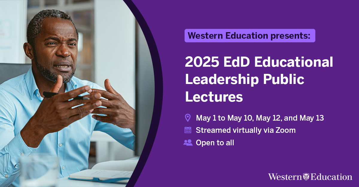 Today marks the launch of our 2025 EdD Educational Leadership Public Lecture series! 

Don’t miss out on a chance to support our EdD candidates as they share the culmination of their doctoral journeys.

Check out the full schedule 👉 edu.uwo.ca/news-events/20…