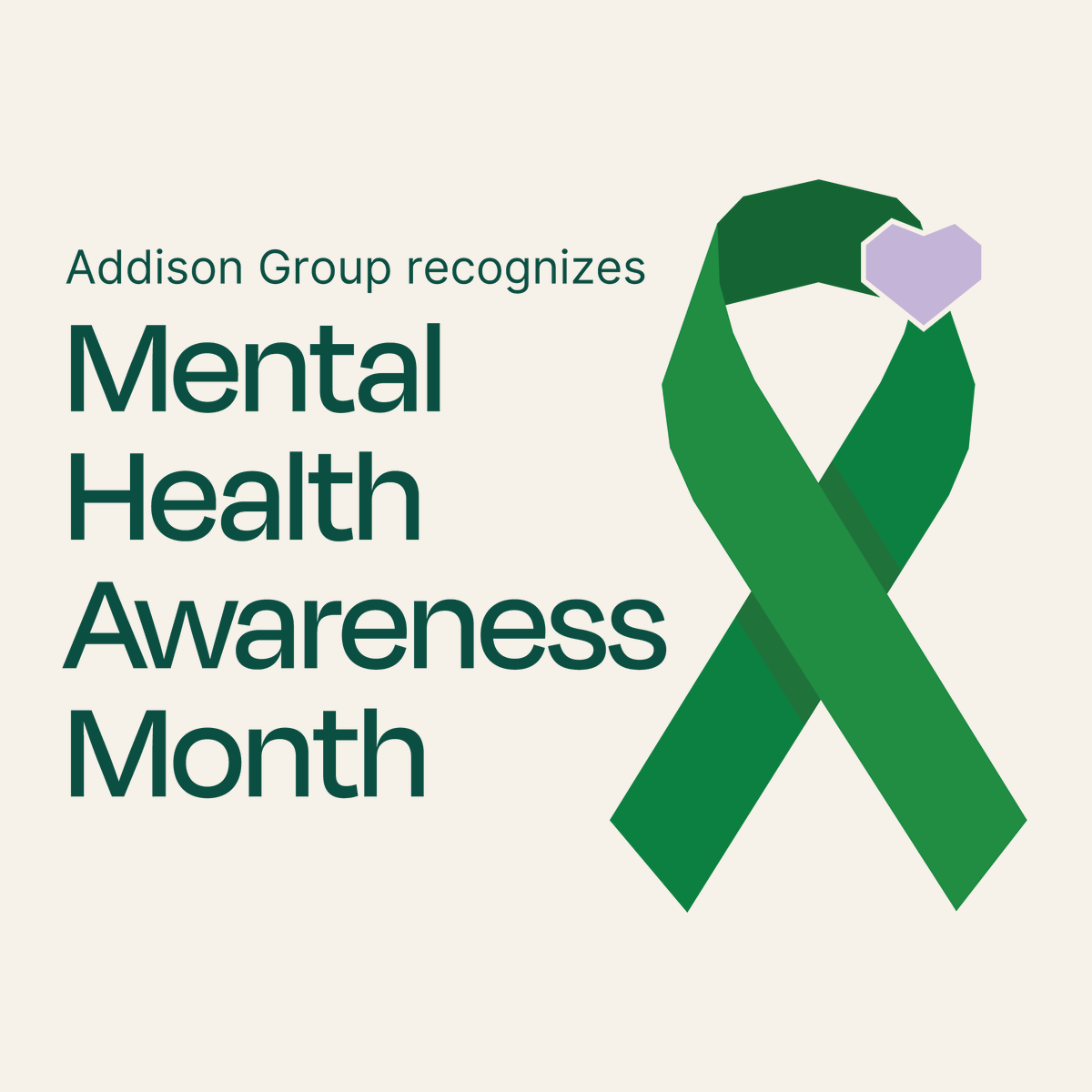 This Mental Health Awareness Month, Addison Group recognizes the importance of mental well-being as a foundation for personal and professional growth.

Let’s take this time to raise awareness, foster compassion, and support one another.

#MentalHealthAwareness #SupportEachOther