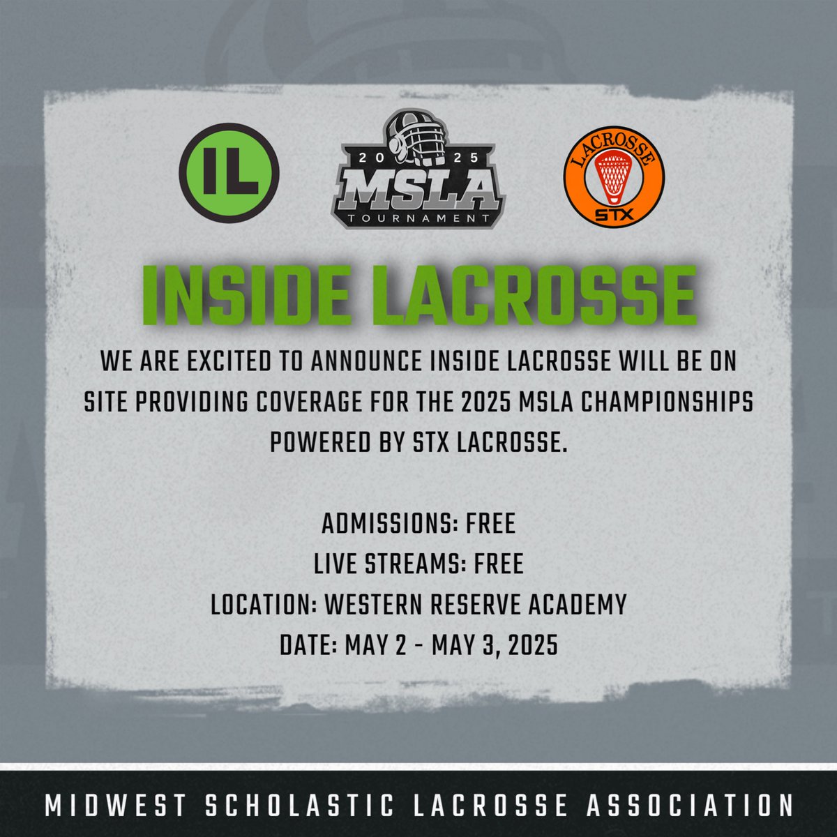 MSLA (@msla_champions) on Twitter photo Grateful to have the source of the sport, @insidelacrosse, on site for the 2025 MSLA Championships powered by <a href="/STXmlax/">STX Menās Lacrosse</a>. Grateful to have the source of the sport, @insidelacrosse, on site for the 2025 MSLA Championships powered by <a href="/STXmlax/">STX Menās Lacrosse</a>.