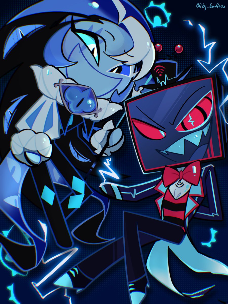 Shadow Milk Cookie and Vox！
#HazbinHotel #cookierunkingdom 
單純想畫他倆同框(