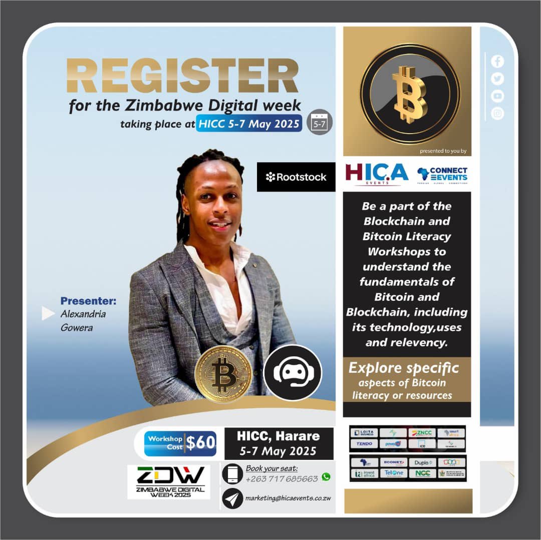 Alexandria The Great 🌋⛏🇿🇼 (@alesander97) on Twitter photo Honored to be speaking <a href="/ZimdigitalWeek2/">Zimbabwe Digital Week</a>! I'll be discussing Bitcoin and blockchain literacy with the Minister of ICT, President of National Chamber of Commerce, and industry leaders. Excited to share insights on Bitcoin's potential in Zimbabwe! Honored to be speaking <a href="/ZimdigitalWeek2/">Zimbabwe Digital Week</a>! I'll be discussing Bitcoin and blockchain literacy with the Minister of ICT, President of National Chamber of Commerce, and industry leaders. Excited to share insights on Bitcoin's potential in Zimbabwe!