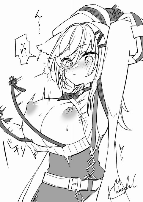 伸びをしたばっかりに・・ 