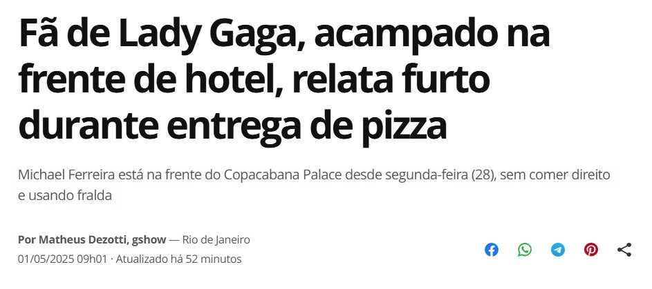 Gente, ser fã é um coisa, mas isso aqui acho que já passa um pouco, vai...