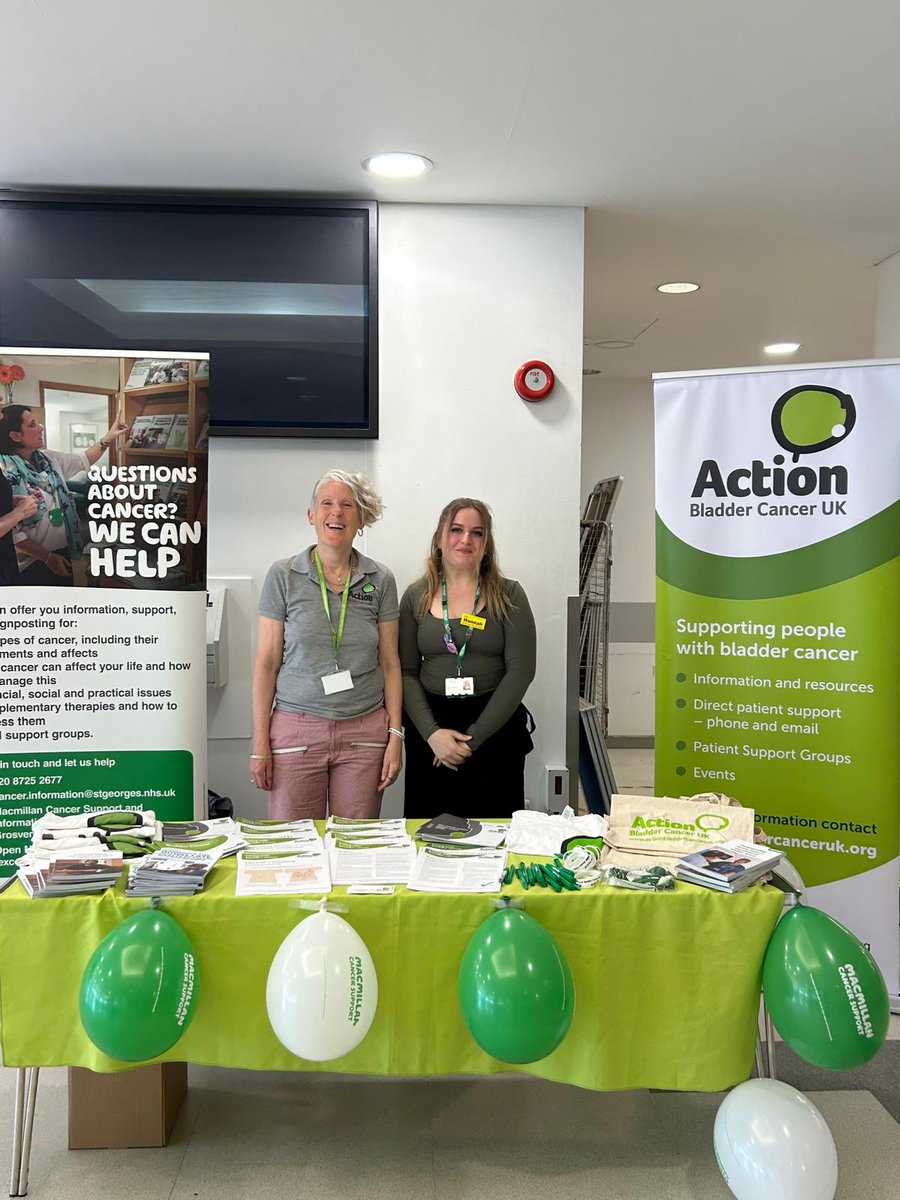 ActionBladderCancer (@actionbladderca) on Twitter photo 1st day, 1st stall - Di, one of our Patient Support Officers, is at St George's Hospital with the lovely Hannah from <a href="/macmillancancer/">Macmillan Cancer Support</a> to raise awareness of bladder cancer.
#bcam2025 #bladdercancerawareness #abcuk 1st day, 1st stall - Di, one of our Patient Support Officers, is at St George's Hospital with the lovely Hannah from <a href="/macmillancancer/">Macmillan Cancer Support</a> to raise awareness of bladder cancer.
#bcam2025 #bladdercancerawareness #abcuk