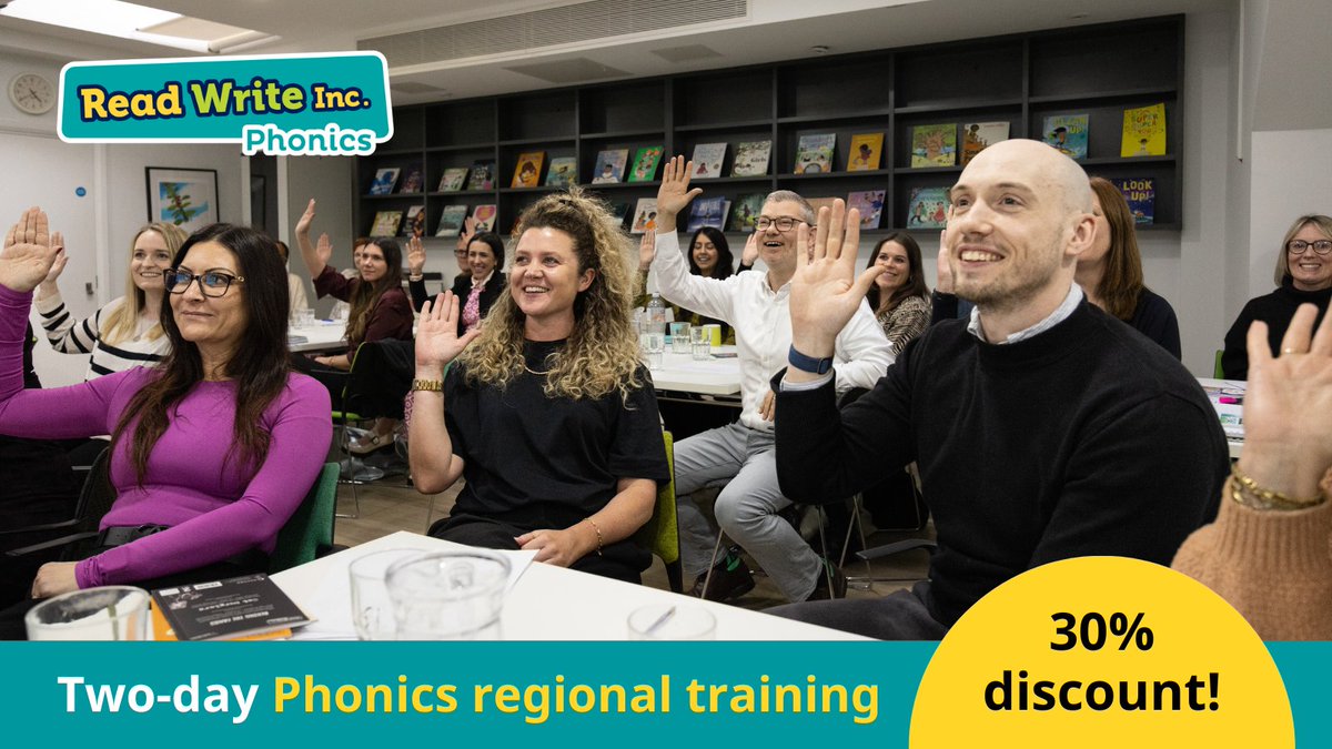 Announcing a 30% discount on our two-day Read Write Inc. Phonics regional training - perfect for new teachers or those needing a refresher. This training will ensure everyone in the reading team is teaching Read Write Inc. with confidence and consistency - ow.ly/VGeM50VLjyr