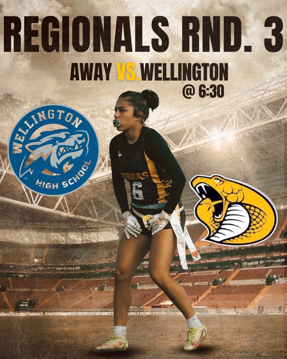 🐍 Game Day, Lady Cobras! 🐍

Regionals Round 3 is here, and we're striking AWAY vs. the Wellington Wolverines! Flag football showdown starts at 6:30 PM. Let’s pack the stands and bring the NOISE 💜💛
📸<a href="/Whatthomassayss/">Whatthomassays Media</a> 
✏️<a href="/fullyyanaa/">aiyana “yana” grossman</a>