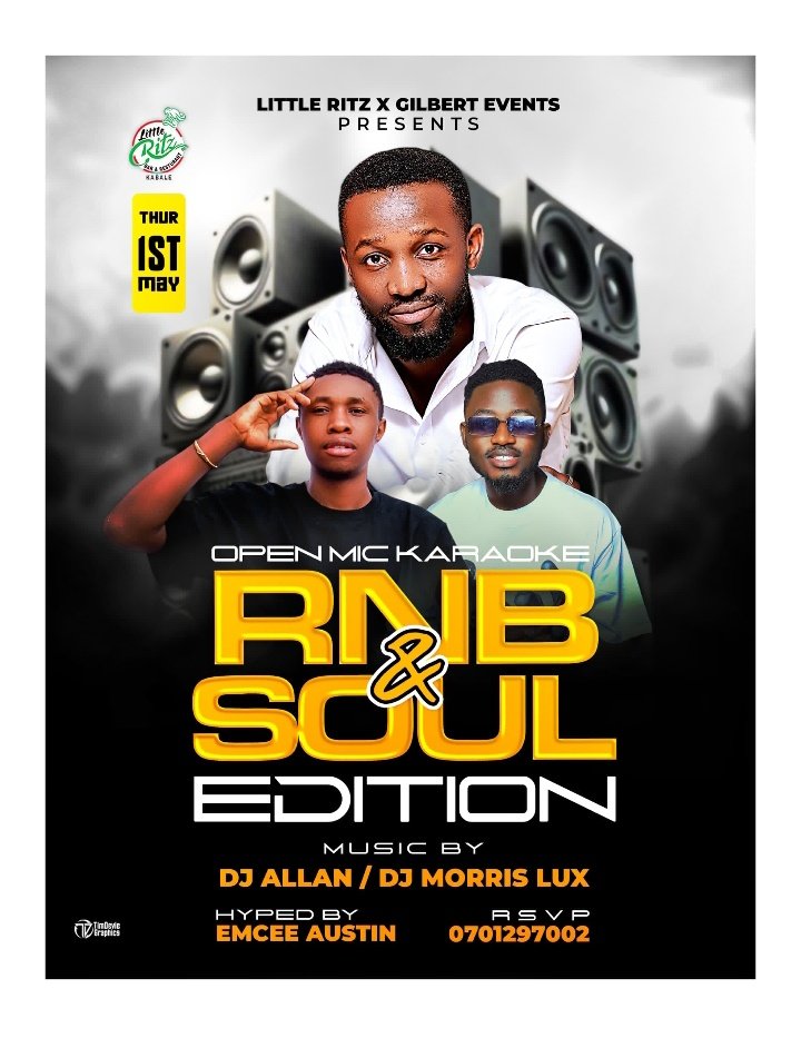 #Ad

Yhoo! 💯 Turn up for the Open Mic Karaoke R&amp;B &amp; Soul Edition tonight, May 1st, at <a href="/littleRitzkab/">Little Ritz Bar and Restaurant Kabale</a> 🤗 Vybz by <a href="/DeeJayAllanK/">Amara Allan kariisa</a>,  <a href="/djmorislux94/">Djmorislux94</a> &amp;  hyped by <a href="/McAustinz/">Tiny Mukiga Mc Austinz🇺🇬🇷🇼</a> 🔥 

RSVP now at 0701297002!

#LittleRitzRnBSoulNight 
#LittleRitzBarAndRestaurant