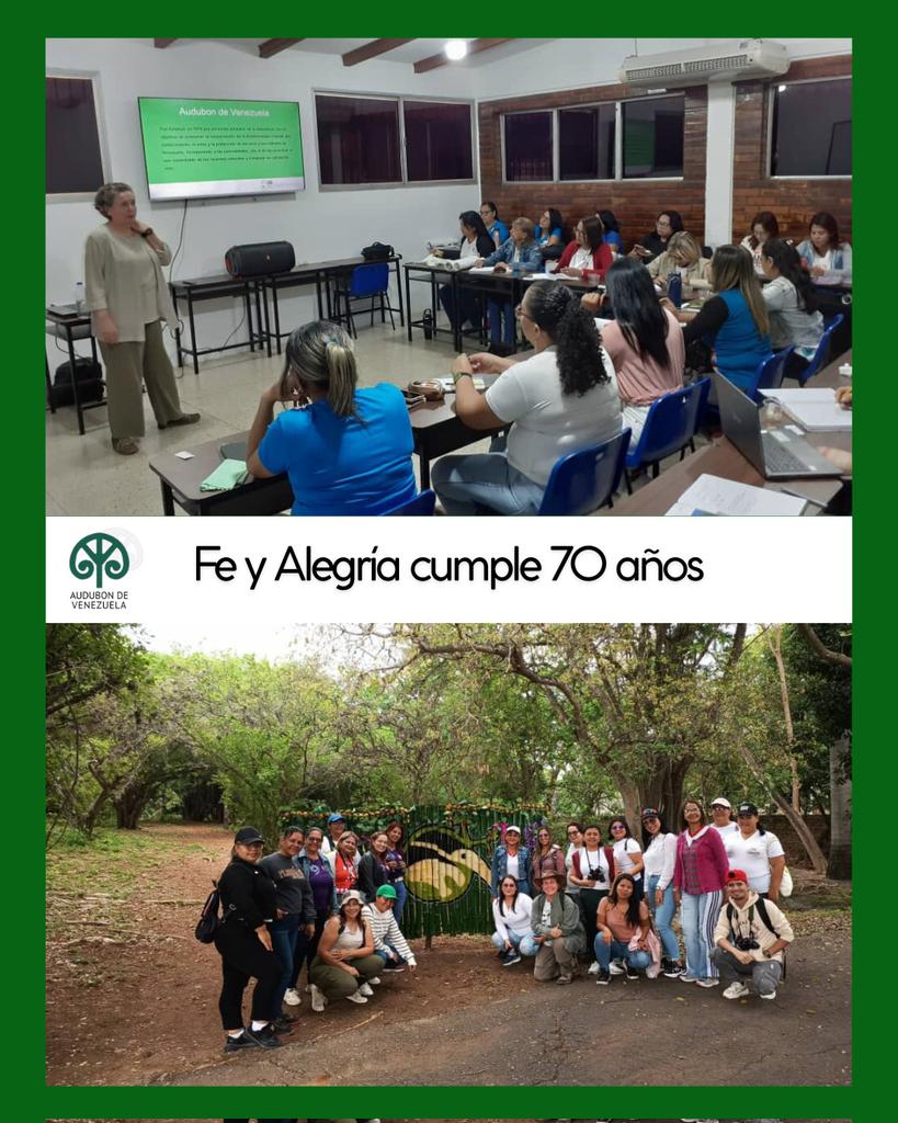 EDUCADORES con AUDUBON DE VENEZUELA
se une al júbilo de FE y ALEGRIA por el 70 aniversario de su fundación
Nos enorgullece aportar nuestro programa de Educación ambiental Las Aves entran en las Escuelas a FE y ALEGRIA que ya ha llegado a la mayoría de sus planteles.