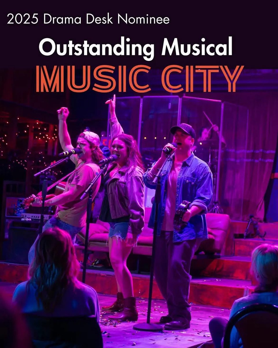 Thank u to <a href="/DramaDeskAwards/">Drama Desk Awards</a> ! Excited to see MUSIC CITY get 3 nominations.