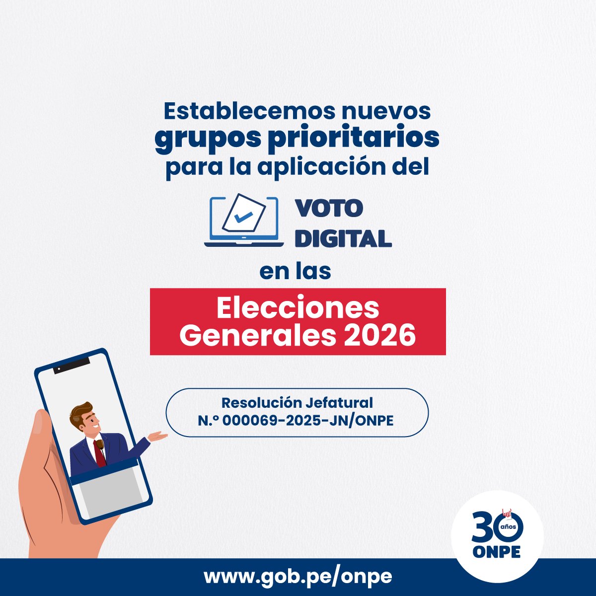 Establecemos nuevos grupos prioritarios para la aplicacin del Voto Digital en las Elecciones Generales 2026.
