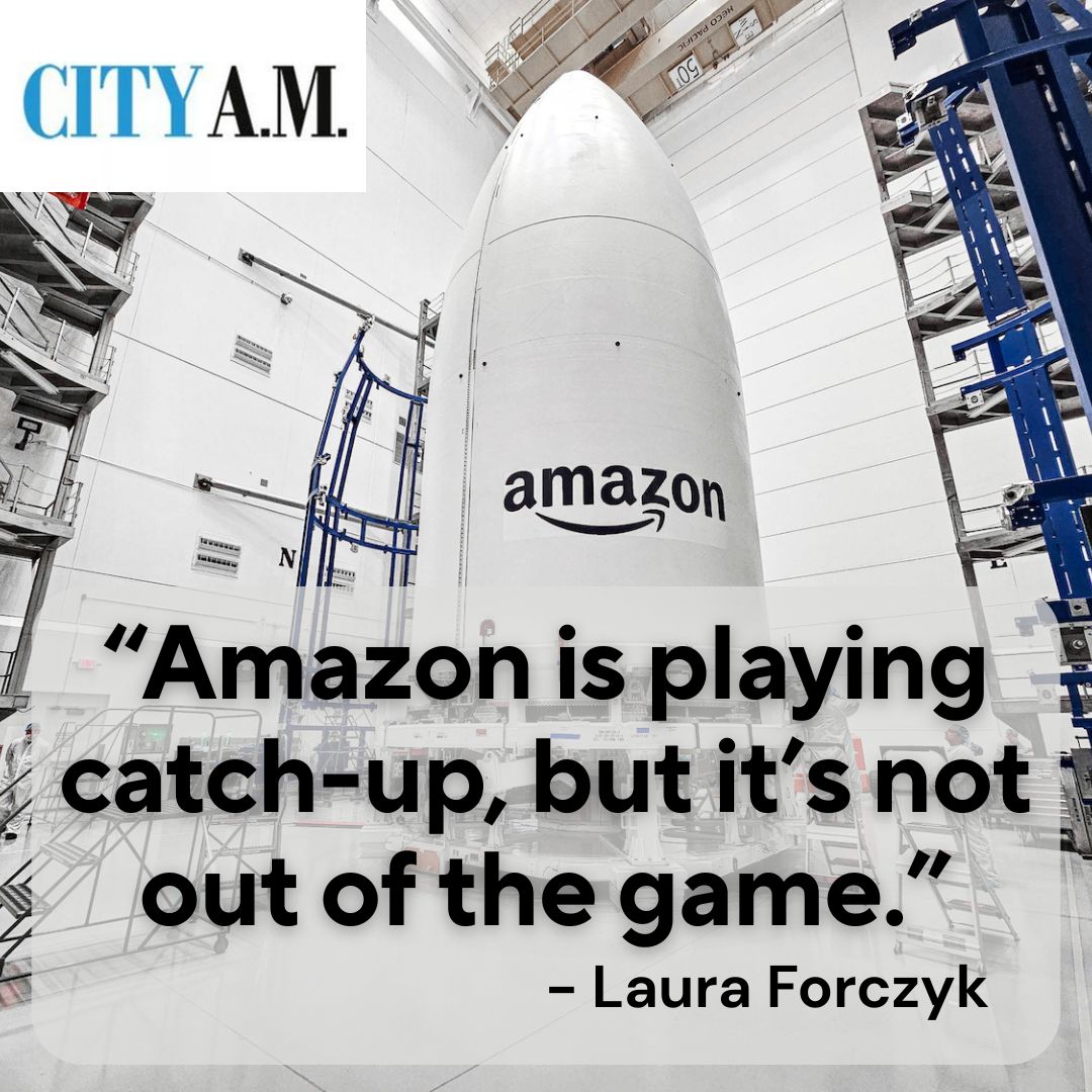 Astralytical's tweet photo. “Amazon is playing catch-up, but it’s not out of the game. They’ve got deep pockets, a strong tech foundation, and a clear focus on commercial and government markets.”

Our Executive Director @LauraForczyk was quoted in @CityAM.

Read to learn more: https://t.co/yBci502JKI https://t.co/eAR2xUSAAt