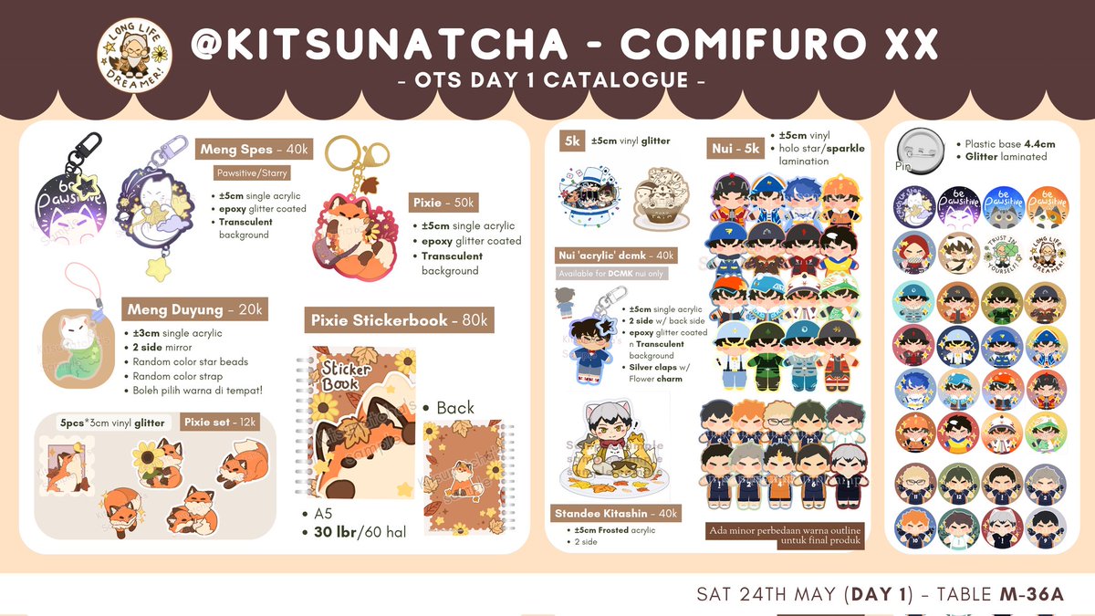 Kitsunatcha's tweet photo. [💕 &amp; 🔁 very appreciated]
🦊 Kitsunatcha's #cfxx OTS catalogue and Art Trade! 🍪☕✨

✨ Day 2 M-36a 
🍪 Fandom: Original, Boboiboy, Detective conan, Mairimashita iruma-kun, Haikyuu
☕ Pict of sample on thread bellows 
#CFXXcatalogue
https://t.co/LUZLzBwqiM https://t.co/iPUEcI0Gnh