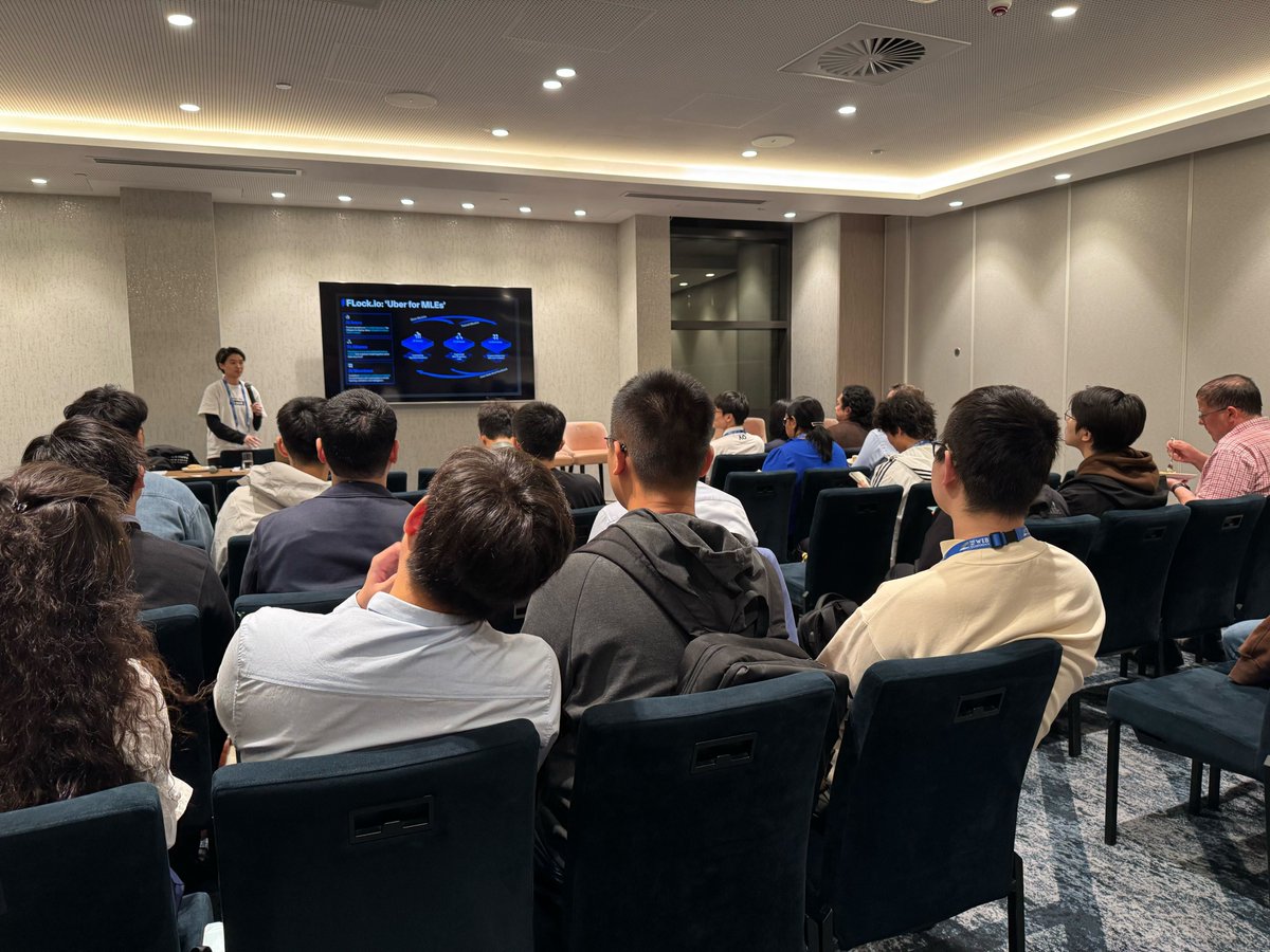 flock_io's tweet image. Today, FLock team presented AI Arena at The Web Conference 2025 (formerly WWW), the same stage where tech giants like Google first introduced their breakthroughs.
Being here is more than an honor. It’s a clear signal: the shift from Web2 AI to decentralized AI is real, and it’s…