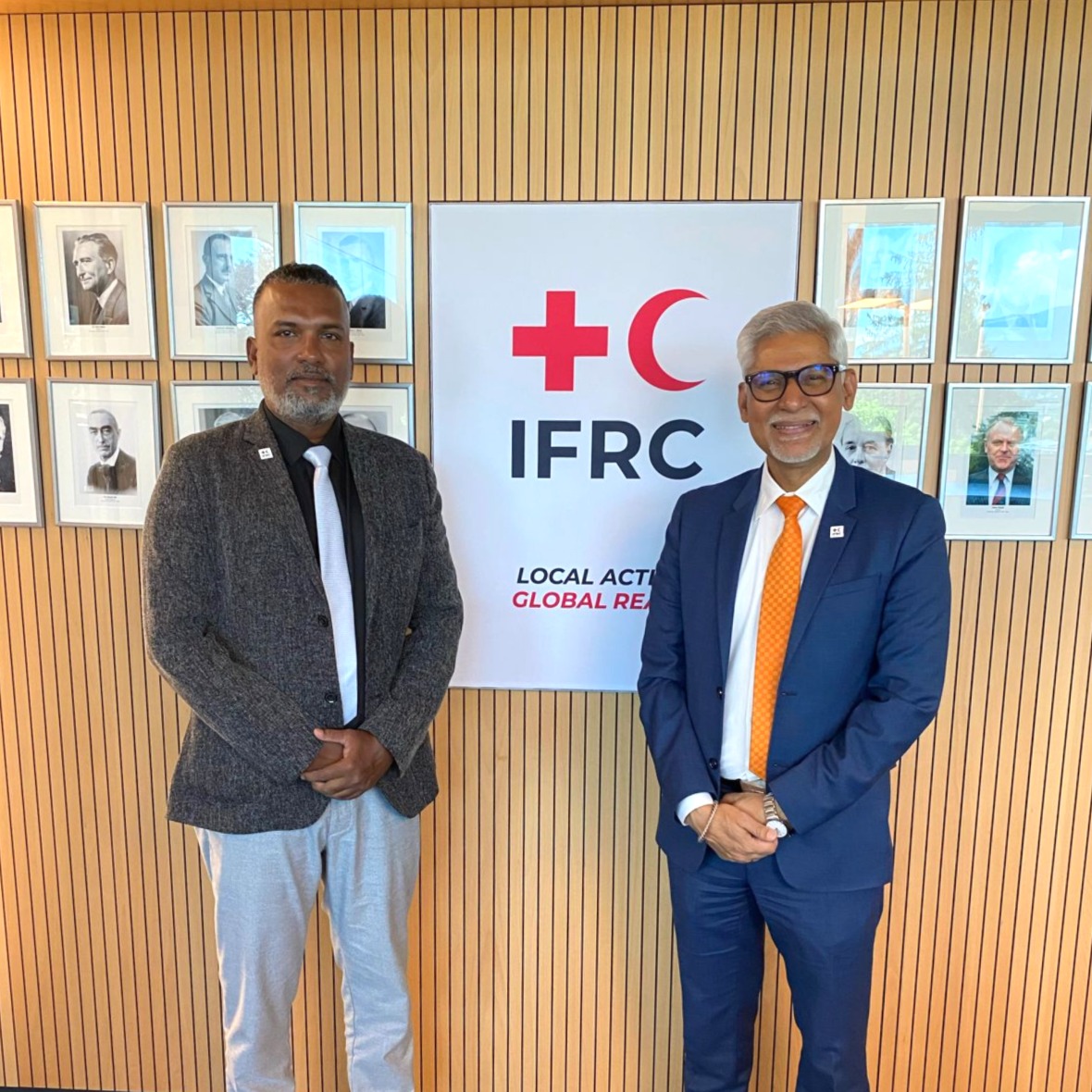 MRC President Ali Nashid paid a courtesy visit to <a href="/ifrc/">IFRC</a> Secretary General and CEO <a href="/jagan_chapagain/">Jagan Chapagain</a> to discuss the sustainability of the national society, youth engagement and empowerment, and strengthening of existing partnerships.