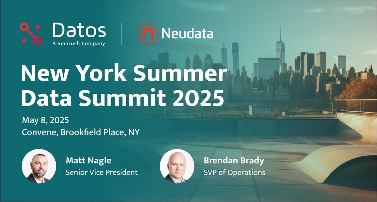 LiveDatos's tweet image. Heading to Neudata’s NYC Data Summit on May 8? So are we.

Datos team members Matt Nagle and Brendan Brady will be there. Join us for expert panels, hands-on workshops, curated 1:1s, and networking.

Sign up: hubs.li/Q03kqjxY0 
#Neudata #AltData #ClickstreamData