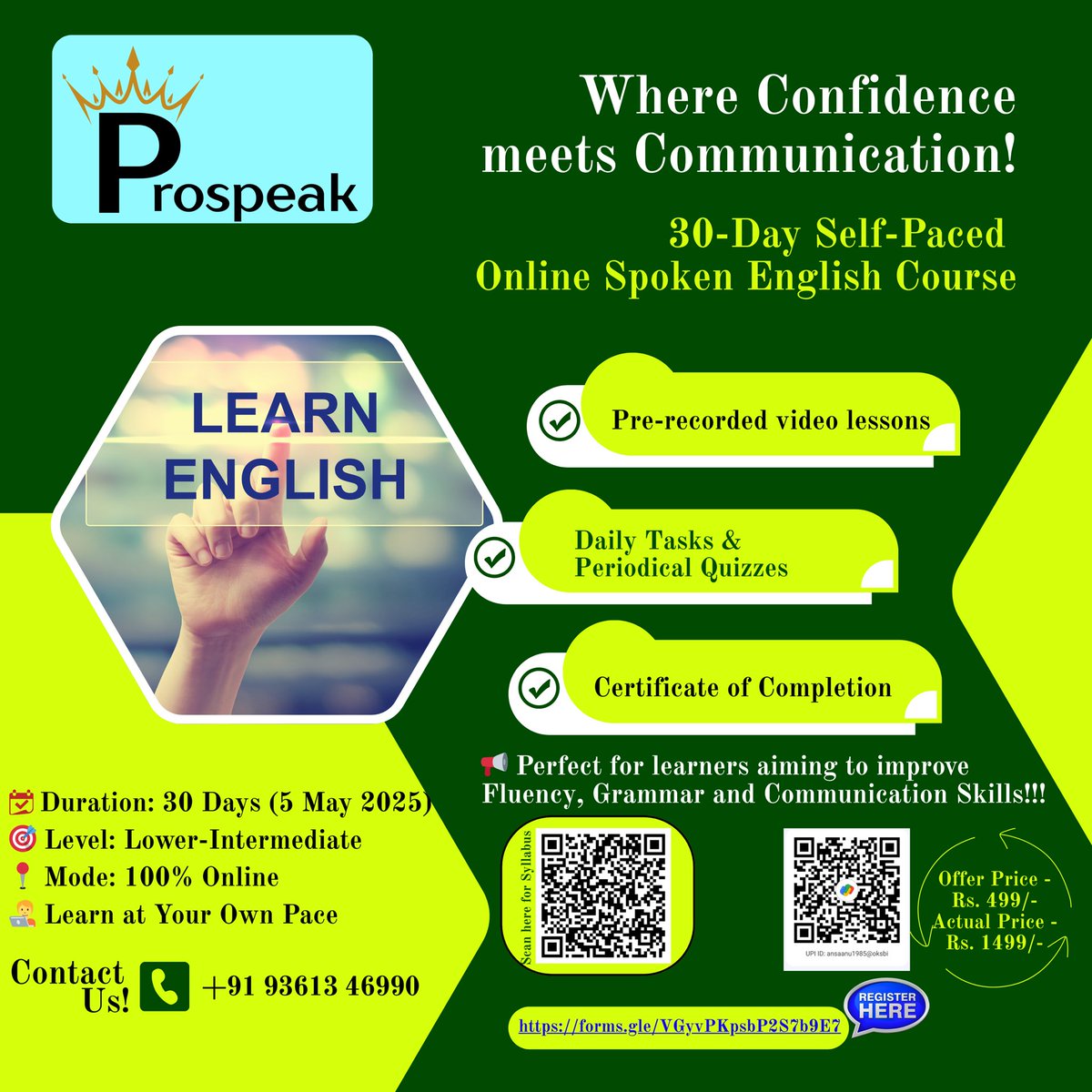 ajusarathi's tweet photo. Speak English with confidence in 30 days!
Join our self-paced online course for lower-intermediate learners.
Video lessons + daily practice + certificate!
Register now – start speaking fluently!
#SpokenEnglish #OnlineLearning #FluencyBoost https://t.co/lEgYQ89W2O