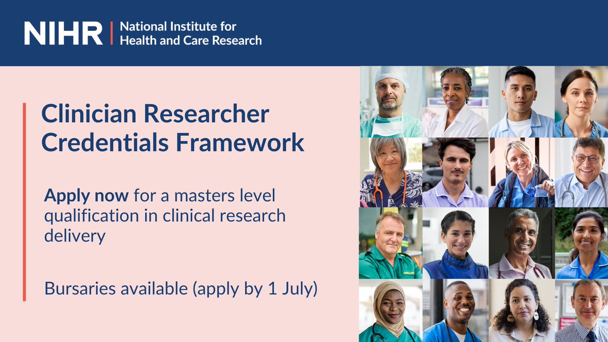 The Clinician Researcher Credentials Framework gives healthcare practitioners from all professional backgrounds the chance to develop leadership roles in clinical research.

🧵 (1/2)
