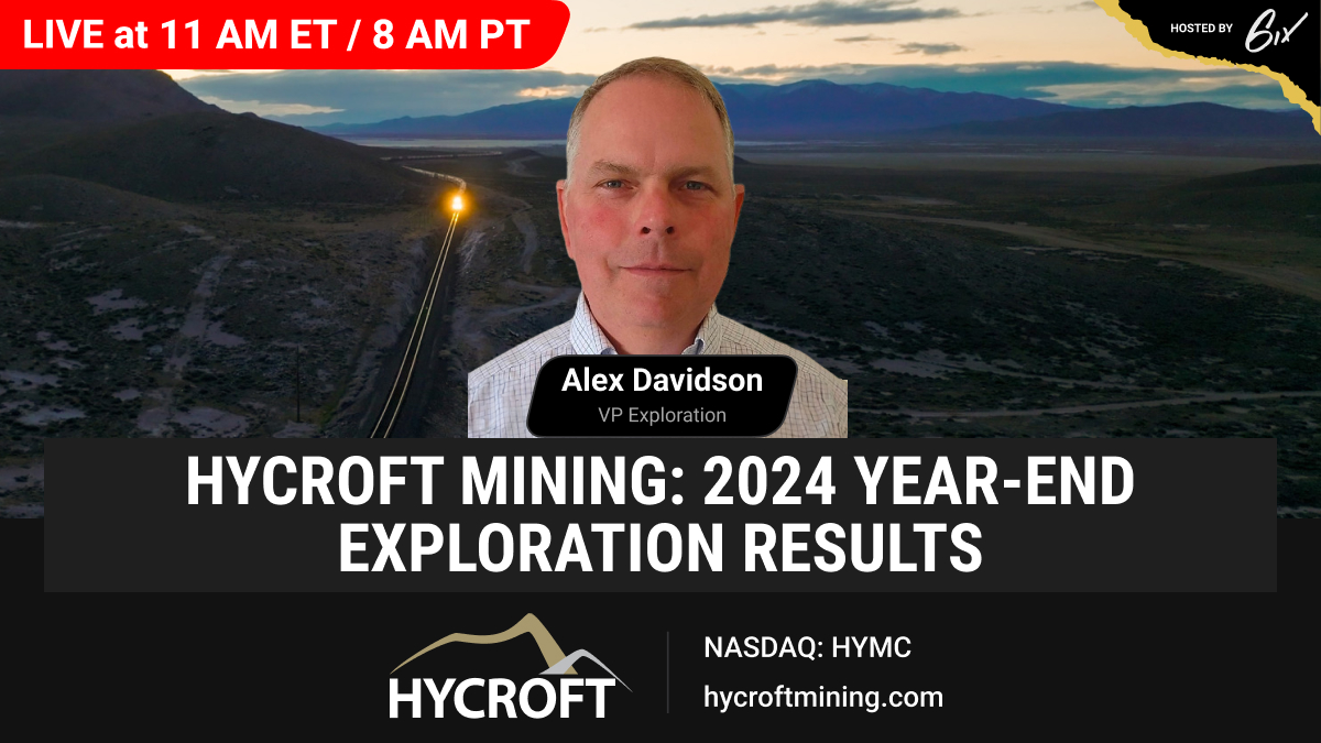 In one hour, join VP Exploration Alex Davidson for a review of 2024's exploration program.

Register for the live $HYMC event here: bit.ly/42DHhRy