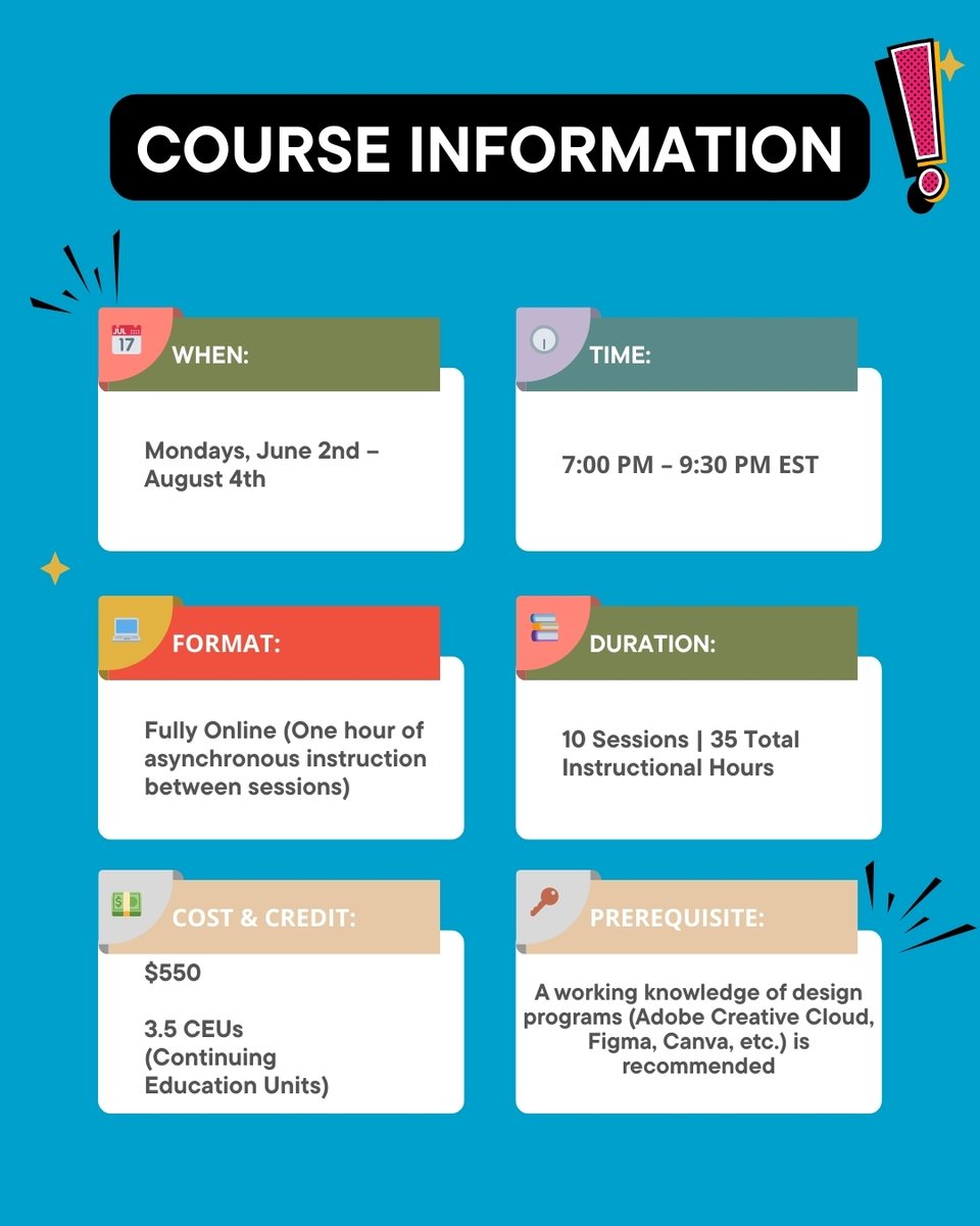 🎨 Make Your Designs Pop with Type!

Want to take your design skills to the next level this summer? This fully online course dives deep into the power of typography and how it connects with illustration, photography, and visual storytelling.

🖇️ Register now! Link in Bio ❤️‍🔥