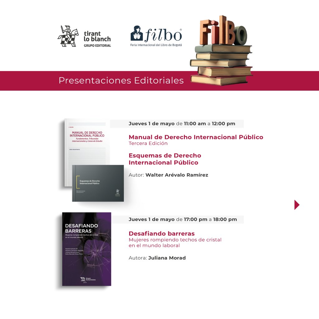 📚 La #FILBo2025 continúa llena de conocimiento e inspiración. Acompáñenos en presentaciones imperdibles que marcan tendencia en el ámbito jurídico y social.

🔗 Consulte la programación completa aquí: tirant.com/co/noticias-ti…