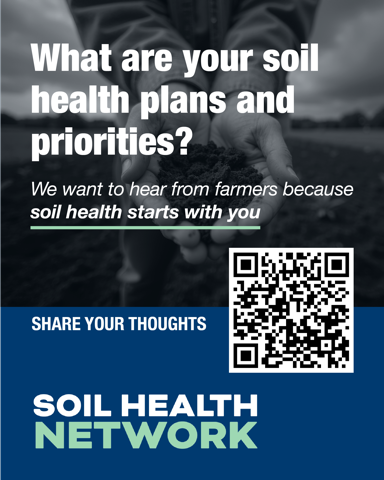 What are your Soil Health plans and priorities?
The Soil Health Network is asking this simple question so we can all build better programs, tools, and support to meet the unique requirements for each farm, on your terms.
ow.ly/pbhK50VKwCR 
#PrairieAg #SoilHealthNetwork