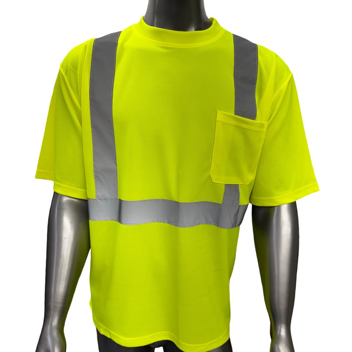mtssafetyinc's tweet photo. Hi-Vis Safety Green Class 2 safety t-shirt is made per Ansi/Isea 107-2020 Class 2 Standards. The 100% polyester bird's eye knit 5.5oz design makes this shirt more comfortable and helps wick away moisture. The Reflective tape is sewn on allowing for a longer life. https://t.co/c3sA91pIoL