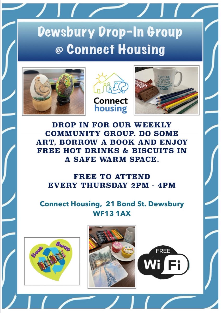 Join a Local Community Group!

📍 @ConnectHousing, Dewsbury

Come along and enjoy:
🫂 Friendly company
📚 Borrowing a new book
🎨 Get creative with arts &amp; crafts
☕️ Free hot drinks and biscuits

Every Thursday, 2:00 – 4:00 PM

Everyone’s welcome - pop in and say hello!